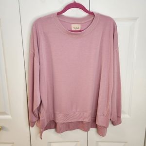 Found LA Women's L Dusty Rose High Low Pullover Sweater/Top